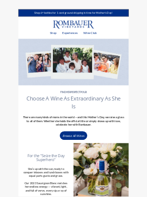 Rombauer Vineyards - 1 Cent Shipping to Celebrate Mom! 🥂