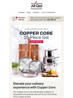 All-Clad Metalcrafters - Copper Core Savings Event