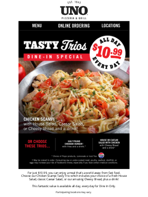 Uno Pizzeria & Grill - 🍝 Ditch the Drive Through For This Delicious Value Deal!