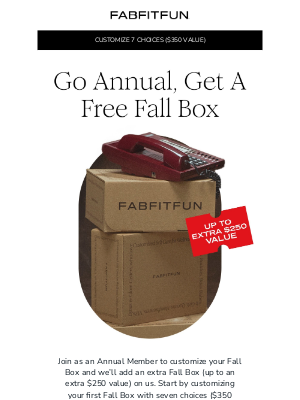 FabFitFun - Free $250 Fall Box When You Go Annual