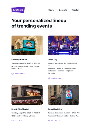 StubHub - Your event lineup: Kimberly Akimbo
