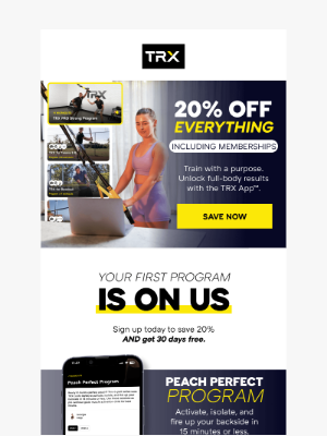 TRX Training - 20% off ALL TRX App™ Programs
