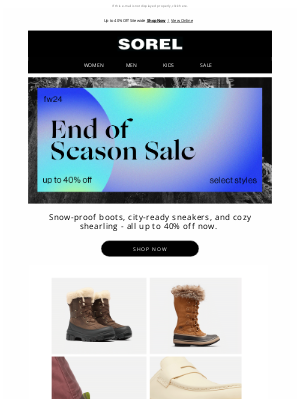 SOREL - Limited time left - End of Season Sale