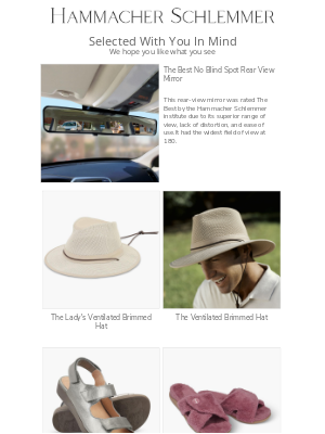 Hammacher Schlemmer - Selected Just For You:  The Best No Blind Spot Rear View Mirror & More