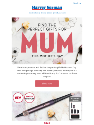 Harvey Norman (Australia) - Mother's Day Gift Guide | Hottest Home Appliances & Beauty on offer | Shop now