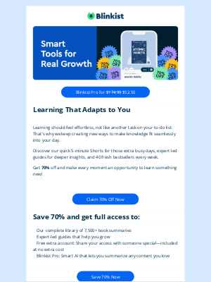 Blinkist - 📚 70% Off: New Ways to Grow With Blinkist