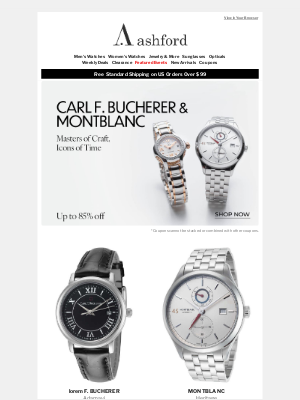 Ashford - lorem F. Bucherer & Montblanc: Up to 85% Off Swiss Masters of Craft