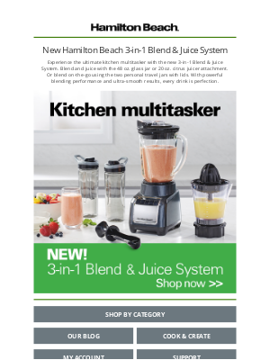 Hamilton Beach - Introducing the new Hamilton Beach® 3-in-1 Blend & Juice System