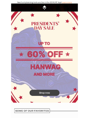 goHUNT - Don’t Wait – Presidents’ Day Savings End Soon