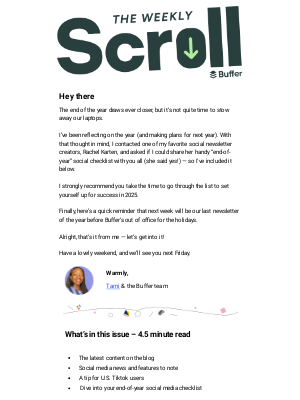 Buffer - Get your end-of-year social media checklist