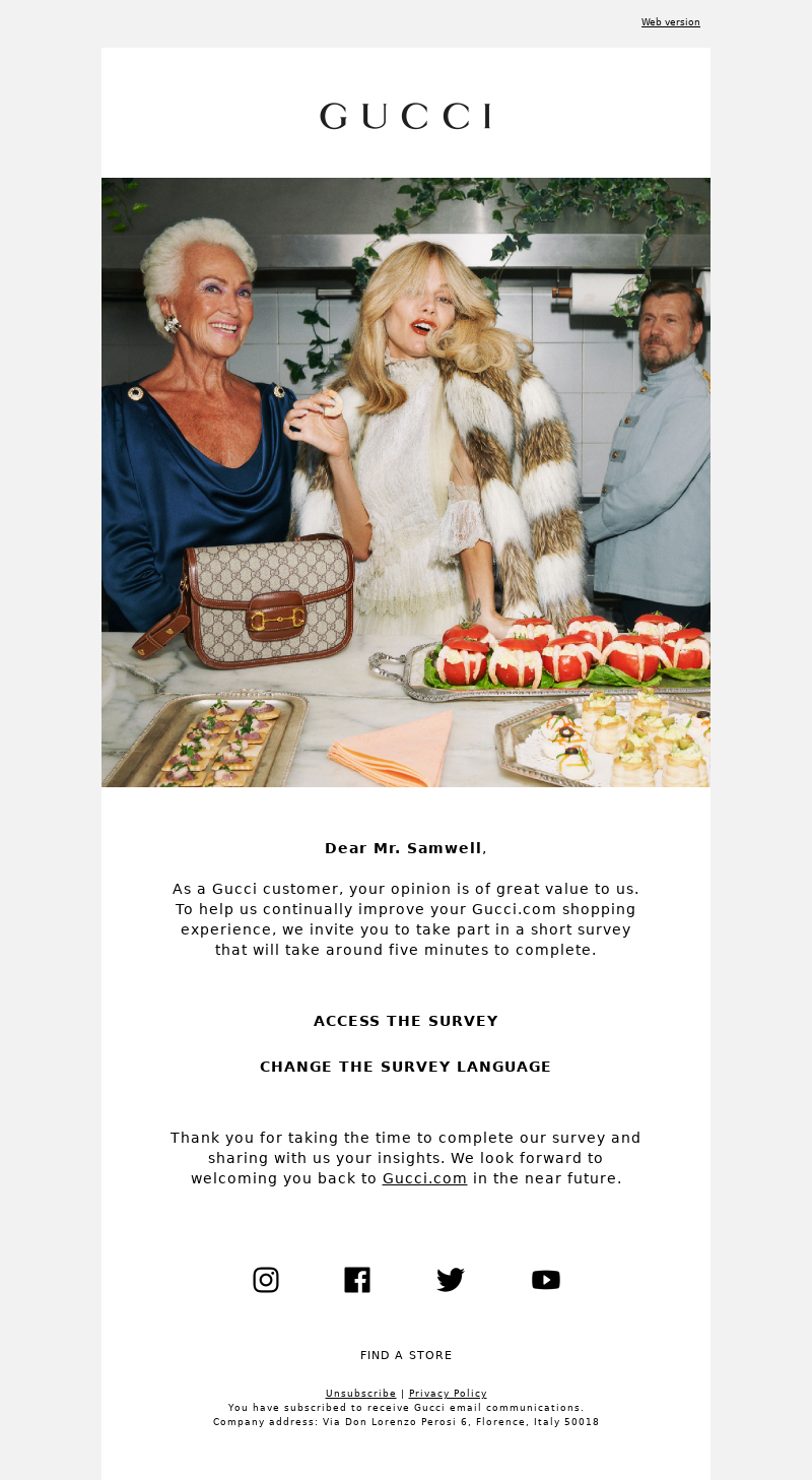Gucci (UK) - Thank you for your recent purchase