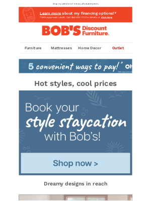 Bob's Discount Furniture - Summer is almost here...😎