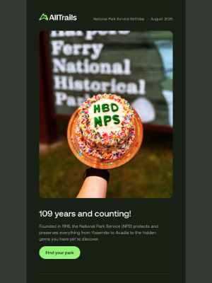 AllTrails - Happy birthday, National Park Service!
