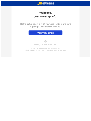 eDreams - Verify your email address
