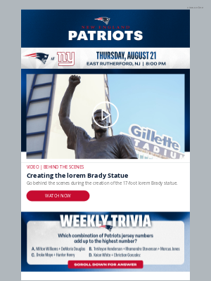 New England Patriots - Preseason Matchup vs. the New York Giants