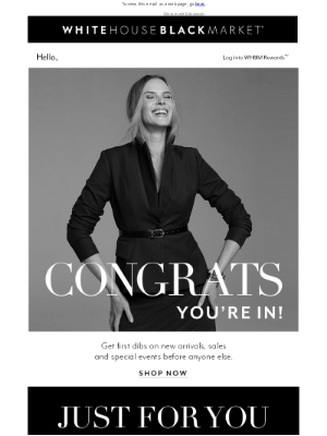 White House Black Market - Your 20% off welcome offer is here!