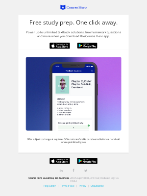 Course Hero - Your free-study-help mobile is here. Hop in 🚙