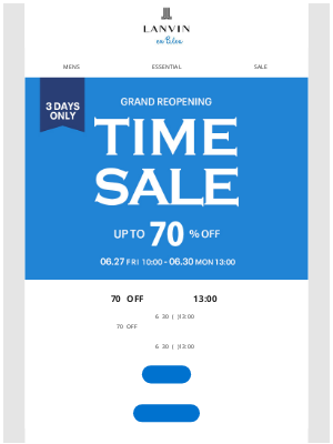 Mens LANVIN en Bleu (Japan) - 【最大70％OFF】タイムセールは明日13:00まで！