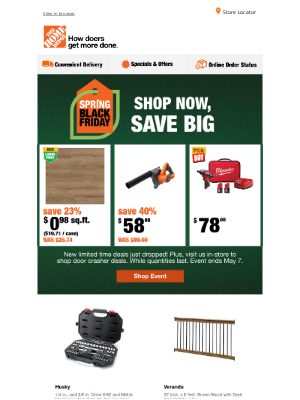 The Home Depot (Canada) - Hey Michael, New Spring Black Friday Savings Just Dropped 🤩