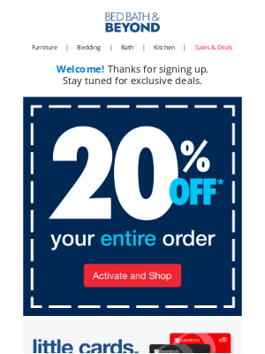 Bed Bath & Beyond - Your 20% off Coupon Is Waiting!