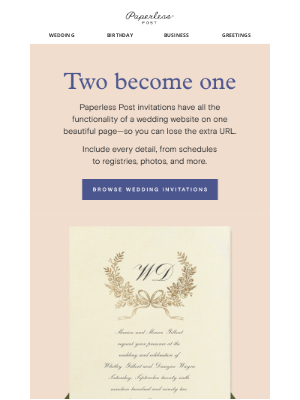 Paperless Post - A wedding website + invitation in one