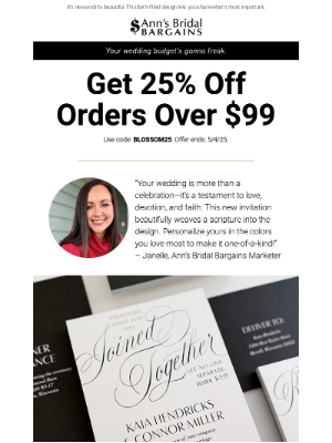 Anns Bridal Bargains - A Wedding Invitation of Faith