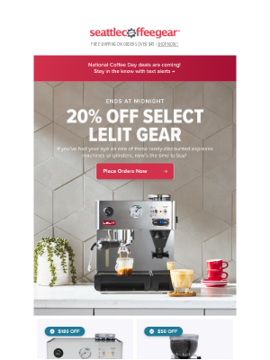 Seattle Coffee Gear - LAST CALL: 20% Off LELIT Ends Today!