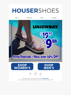 Houser Shoes Inc - ✨ Shine Poolside — Over 50% Off!