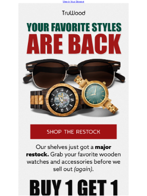 TruWood - Yup your faves are back FINALLY!