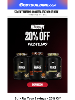 Bodybuilding - Whey to Go! 20% Off Redcon1 Protein 🏋️