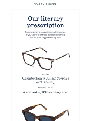 Warby Parker - Your summer reading assignment