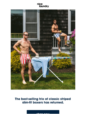 Nice Laundry - Cabana stripe slim-fit boxers are back.