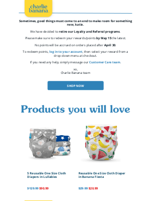 Charlie Banana - Bye-bye, Loyalty & Referrals 👋🥲