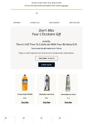 L'Occitane (United Kingdom) - Your Birthday Isn't Over Yet