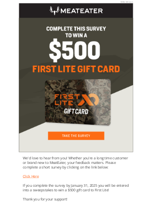 MeatEater - Win a $500 First Lite Gift Card!