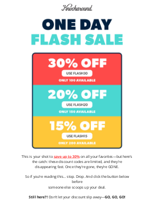 Knockaround - 💥 TODAY ONLY: 30% OFF—but we’re almost out of codes!