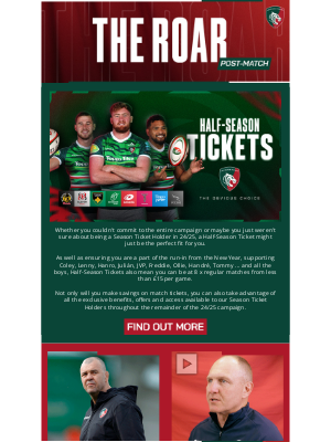 Leicester Tigers - League rugby returns to Leicester