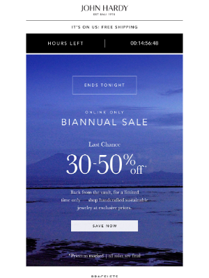 John Hardy - Only Hours Left on 30-50% Off