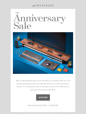 Grovemade - 20% Off Almost Everything • The Anniversary Sale