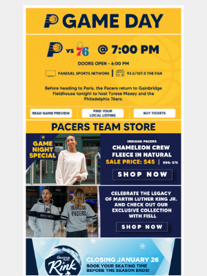 Indiana Pacers - Taking on the 76ers at home