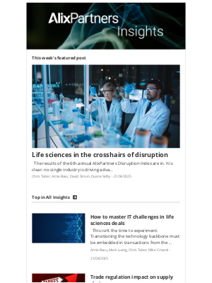 AlixPartners - Life sciences in the crosshairs of disruption