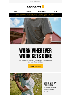 Carhartt - The roughest, toughest t-shirts around.