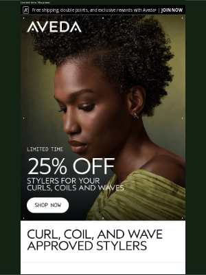 Aveda - Your best curls await (and they're 25% off!)