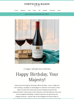 Fortnum & Mason (United Kingdom) - Happy Birthday, Your Majesty!