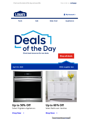 Lowe's - Today only! Up to 60% OFF.