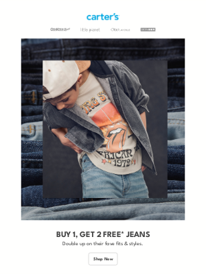 Carter's - BOG2 FREE JEANS !! Stock up on their fave fits