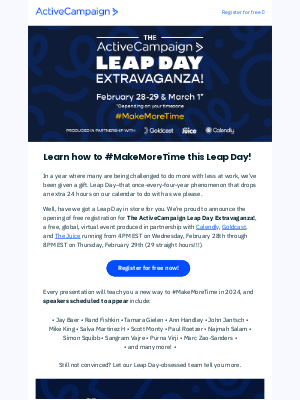 ActiveCampaign - Save your seat for our can’t miss Leap Day event!