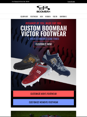 Boombah, Inc. - Design Your Unique Footwear - Custom Victor Turfs and Cleats are Here!