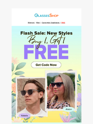 GlassesShop - ⚡ New styles just dropped in our flash sale!