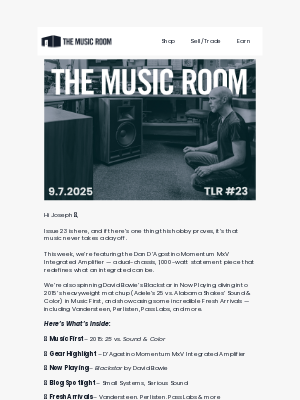 The Music Room - Inside The Listening Room: Wright, D’Agostino & More